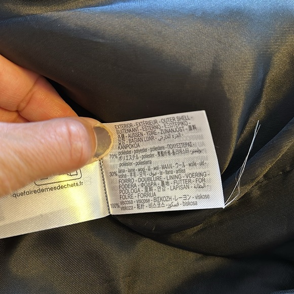 Zara Zippered Wool Blend Jacket ZW collection gray black herringbone 2143/866 XS - Picture 12 of 15